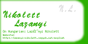 nikolett lazanyi business card